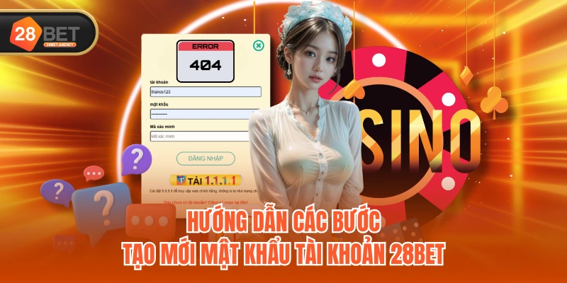 Hướng dẫn các bước tạo mới mật khẩu tài khoản 28BET Hướng dẫn các bước tạo mới mật khẩu tài khoản 28BET