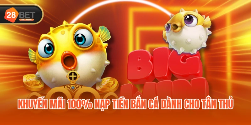 Khuyến mãi 100% nạp tiền Bắn Cá dành cho tân thủ
